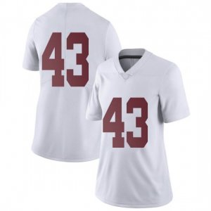 NCAA Women's Alabama Crimson Tide #43 Jordan Smith Stitched College Nike Authentic No Name White Football Jersey XU17N81SK